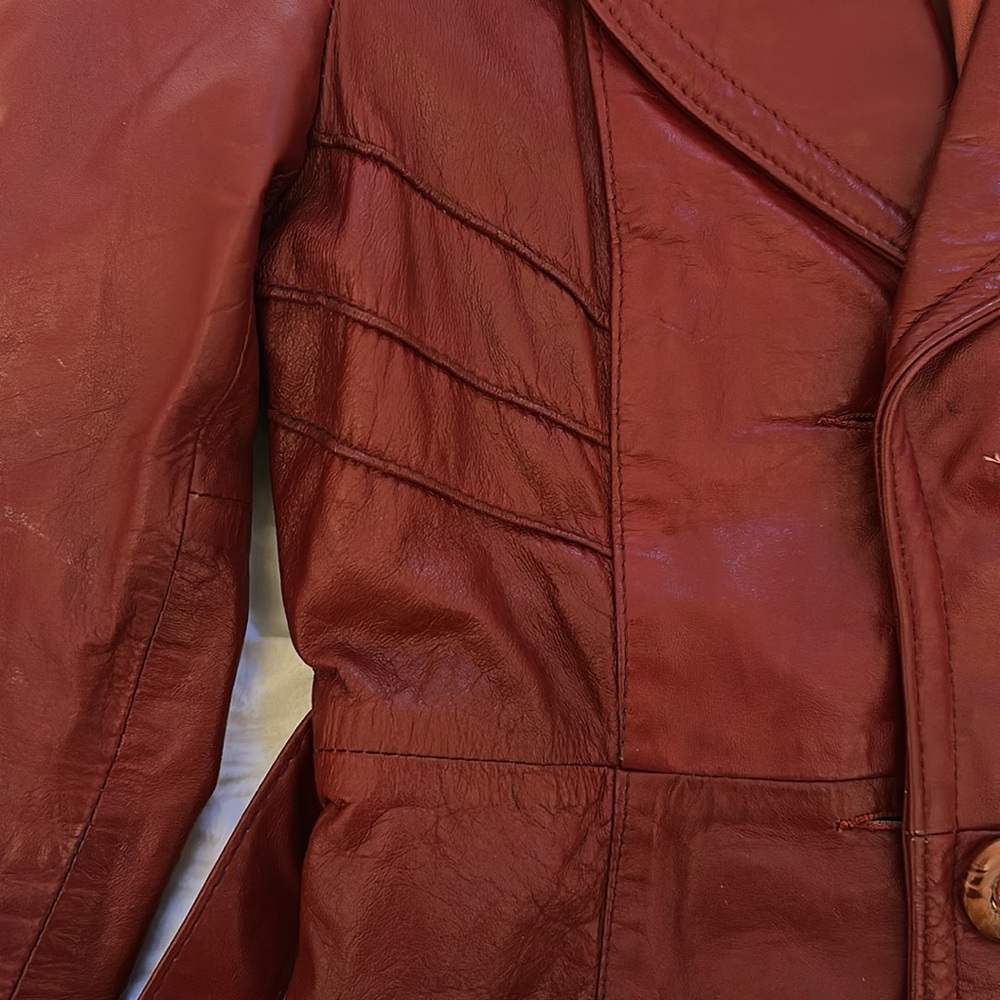 Vintage Leather Trench Coat - Picture 5 of 8